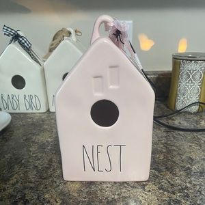 Pink Rae Dunn birdhouse